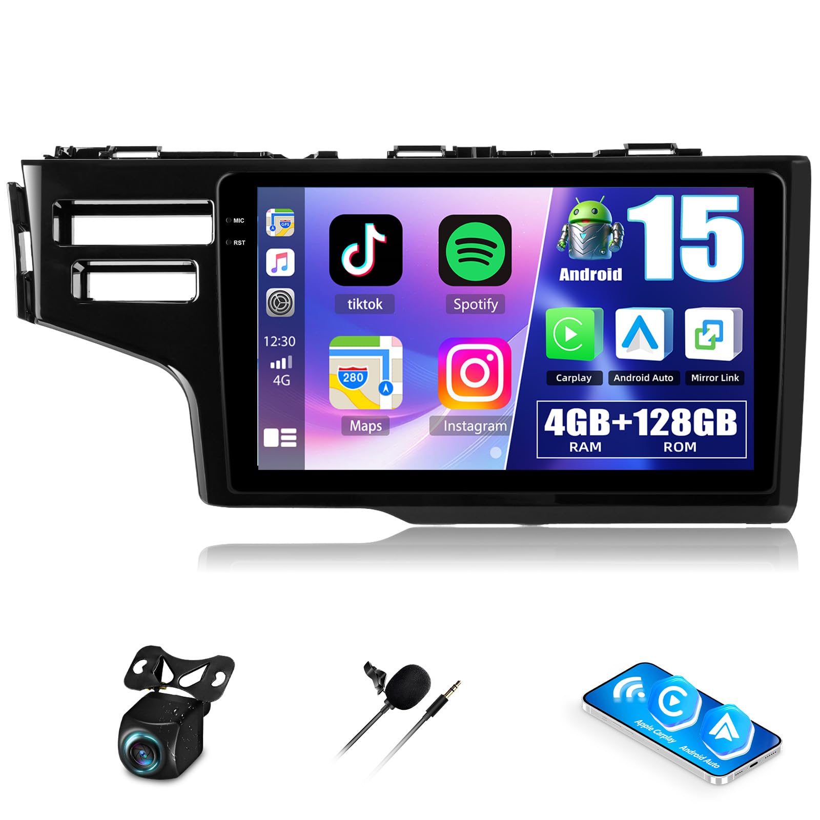 Amazon.com: 4G+128G for Honda Fit 2014-2018 Android 15 Car Radio